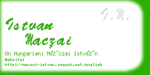 istvan maczai business card